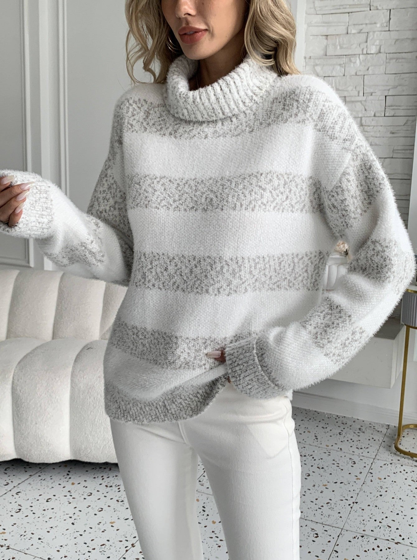 Amandine Chevrier | Striped Turtleneck Sweater For Women