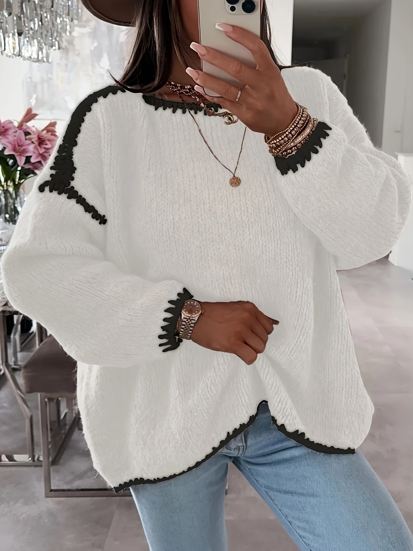 Colette Ravenna | Chunky Knit Sweater With Boat Neckline