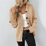 Serena Vitale | Hooded Button-Front Knit Cardigan For Women