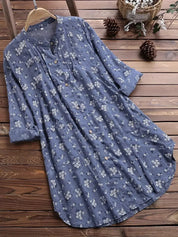 Pauline Vercourt | Floral Button-Up Midi Shirt Dress For Women