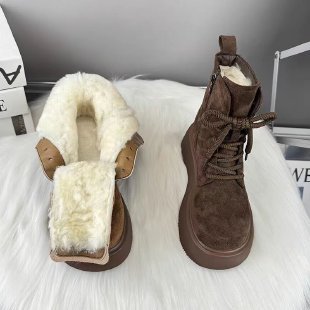 Margaux Delacroix | Suede Platform Ankle Boots For Women
