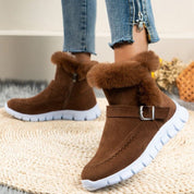 Charlotte Beaumont | Faux Fur Trim Ankle Boots For Women