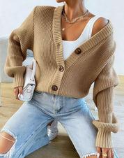 Colette Duvalier | Knitted Button-Front Cardigan For Women