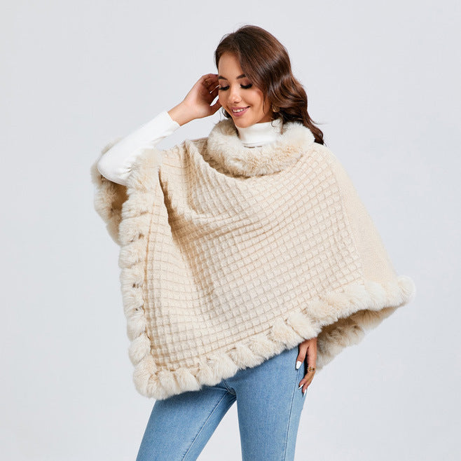 Ophelia Renwick | Fur Collar Cape Wrap For Women
