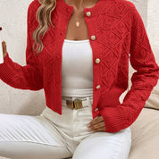 Camille Sorrentino | Diamond-Knit Sweater With Button-Front Detail For Women