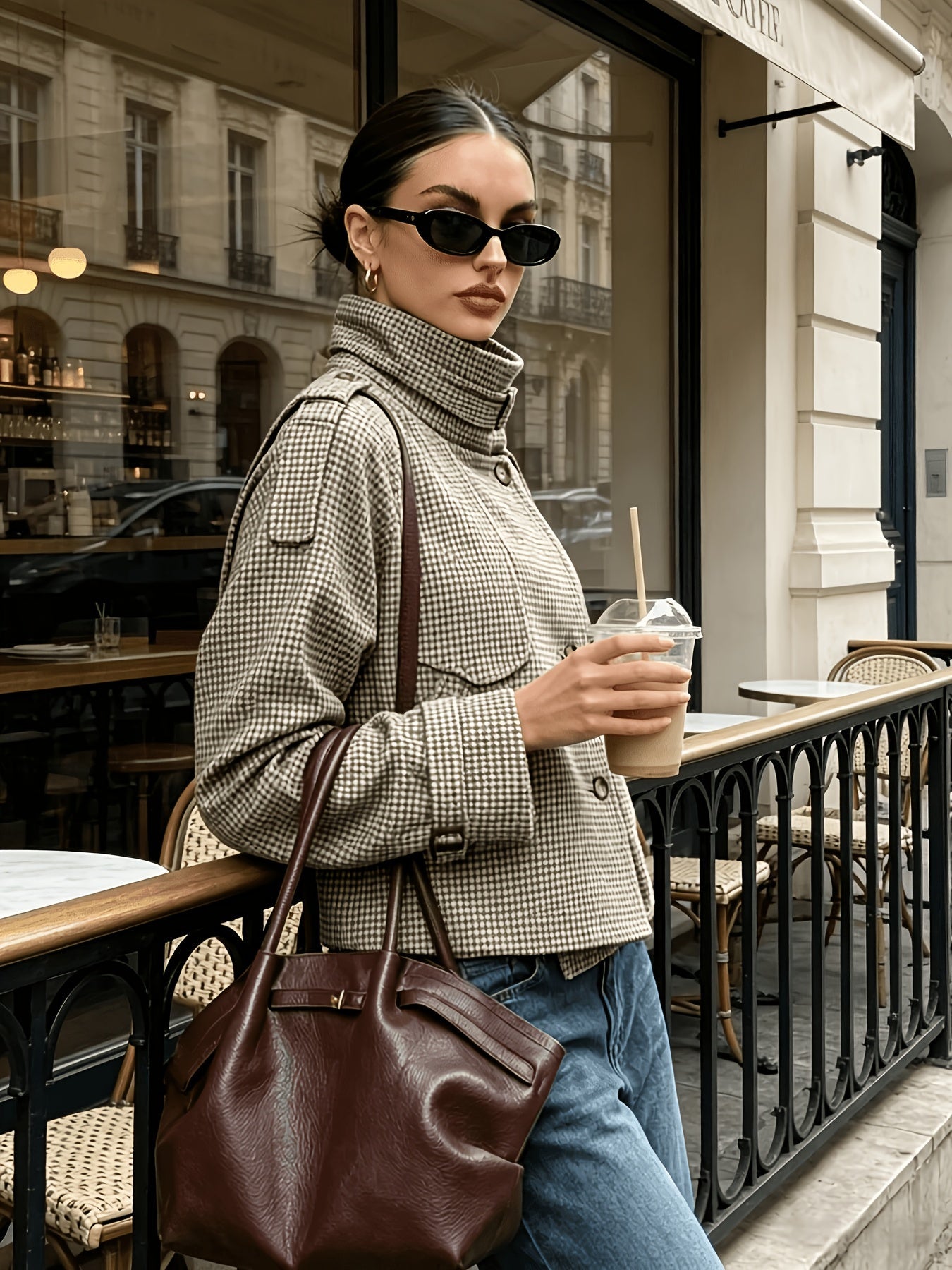 Antonella Ricci | Houndstooth Cropped Jacket For Women