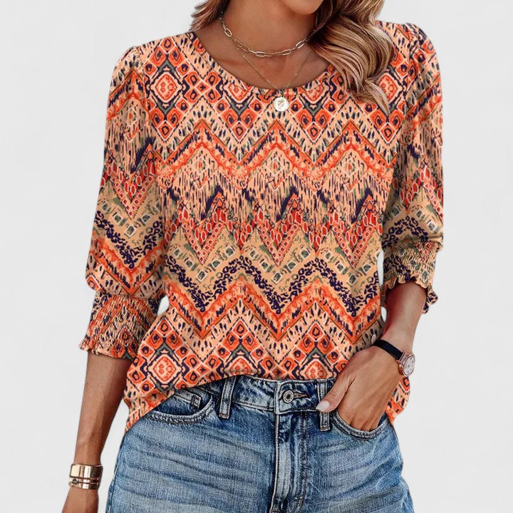 4 Sleeve Crew Neck Top