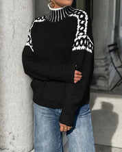 Lucienne Dubreuil | Cozy Patterned Turtleneck Sweater For Women