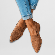Sylviane Portmoor | Orthopedic Soft Suede Loafers in Tan