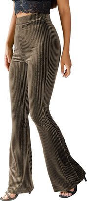 Adrienne Castel | High-Waist Velvet Flare Pants For Women