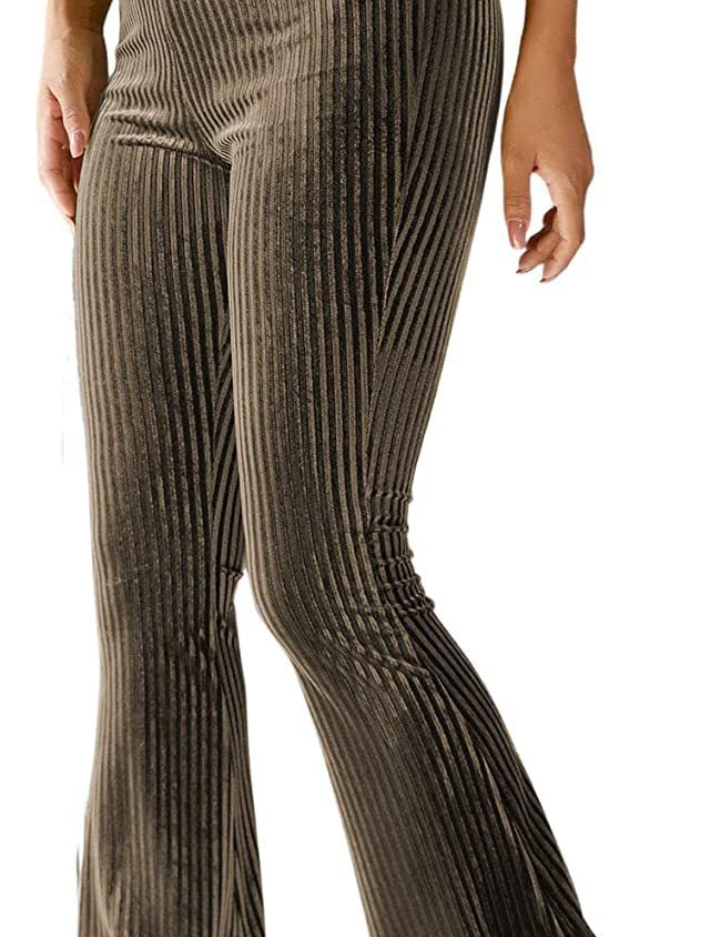 Adrienne Castel | High-Waist Velvet Flare Pants For Women
