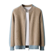 Kirk Ostbrook | Contrast-Shoulder Zip Wool-Blend Cardigan For Men