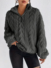 Adele Sorensen | Cable Knit Quarter-Zip Pullover For Women