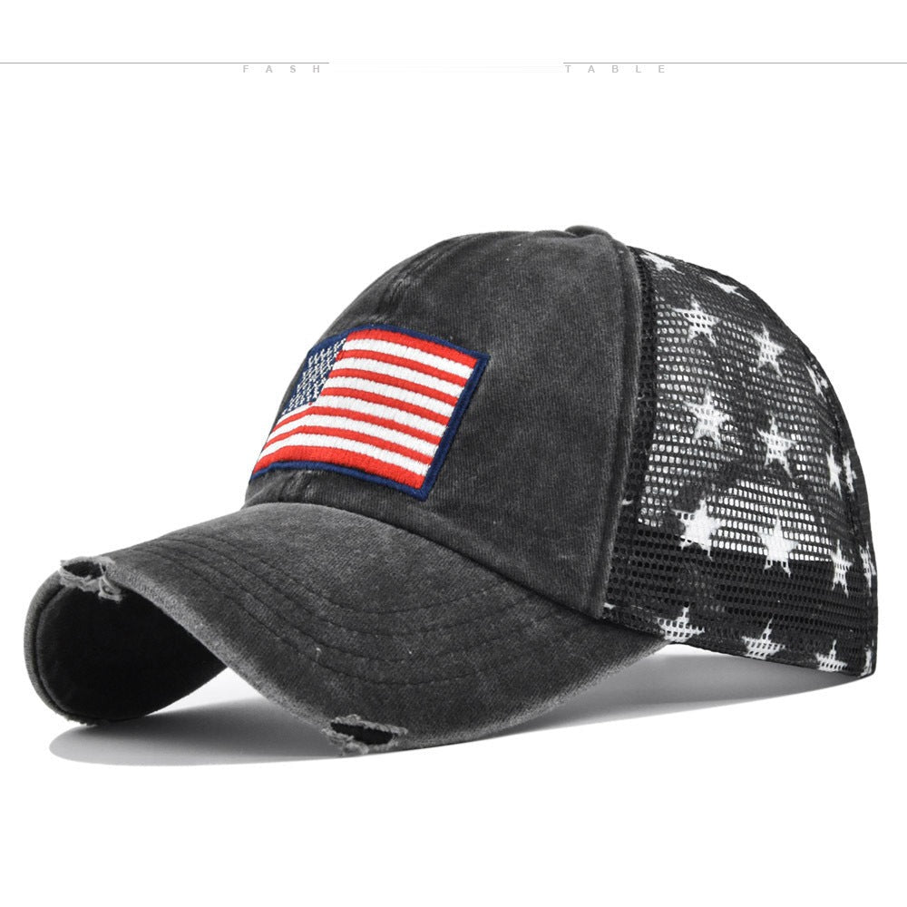 Beatrice Fontaine | Distressed American Flag Veterans Day Baseball Cap Unisex
