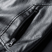 Orrin Kempcombe | Stand-Collar Leather-Look Jacket For Men