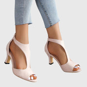 Marianne Vosclaire | Blush Pink Orthopedic Block Heel Sandals