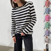 Josephine Delacourt | Striped Knit Long Sleeve Sweater For Women