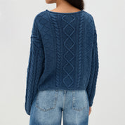 Monroe Aldridge | American Flag Cable Knit Sweater For Women