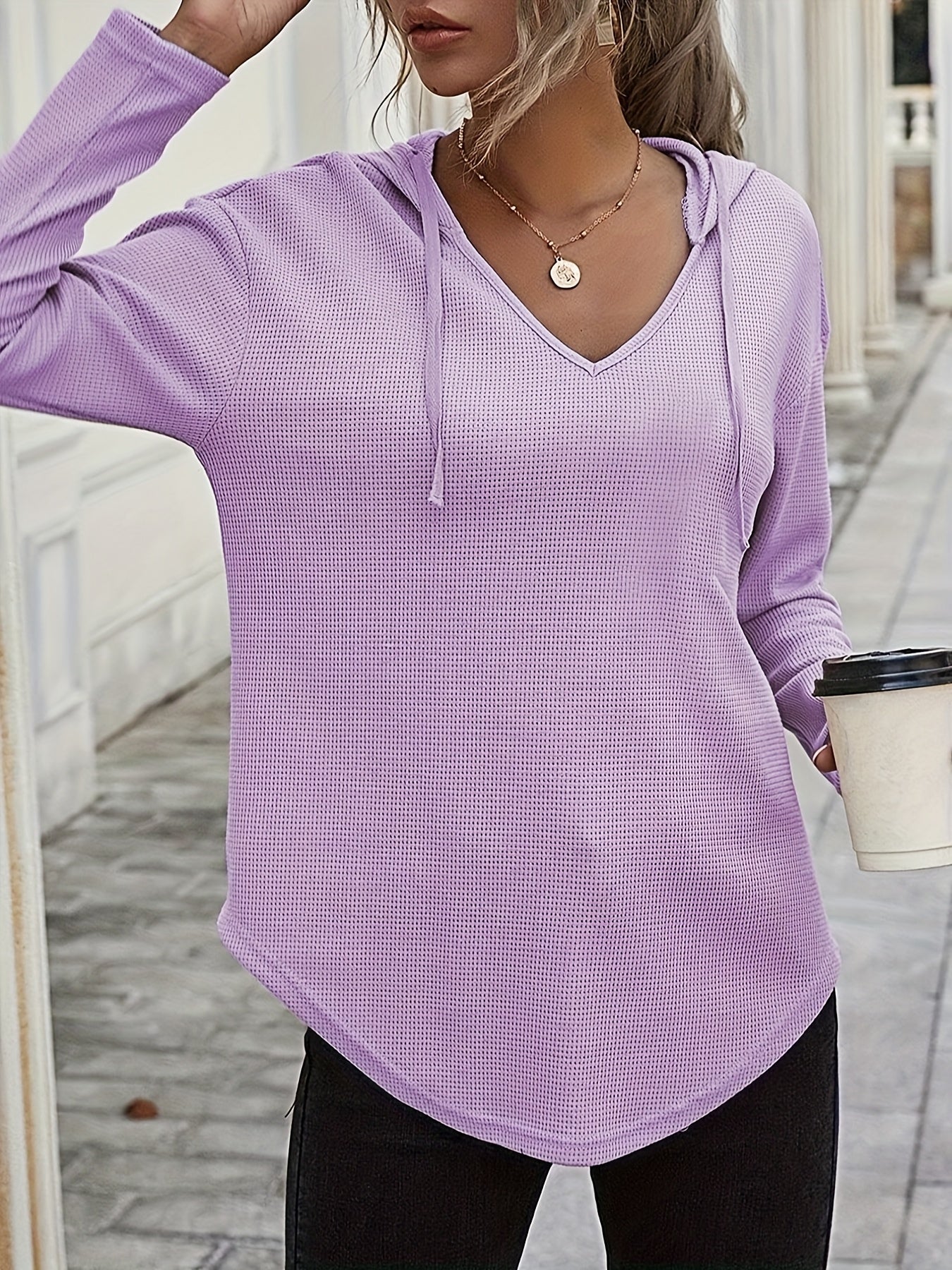 Naomi Verlaine | Relaxed V-Neck Hoodie For Women