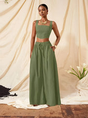 Solène Duchamp | Wide-Leg Two-Piece Set With Drawstring Waist For Women