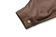 Rafael Moretti | Oversized Leather Jacket With Stand Collar For Men