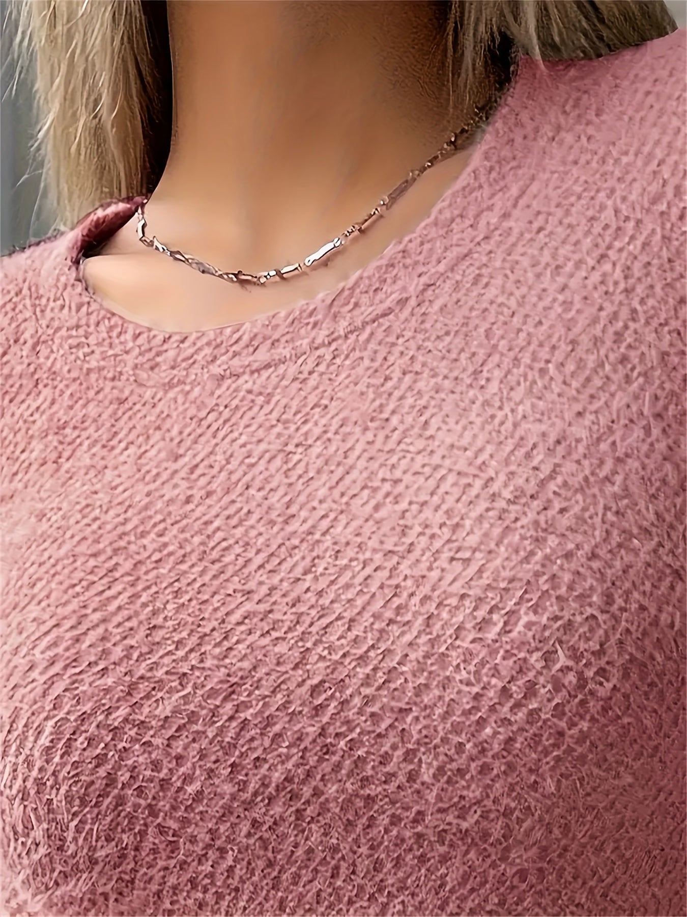 Camille Duvalier | Plush Knit Sweater With Round Neckline