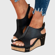 Ophelia Dunstable | Orthopedic Wedge Sandals in Taupe