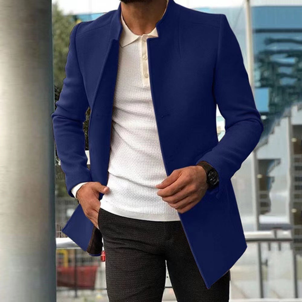 Kane Radwood | Stand Collar Slim-Fit Coat For Men