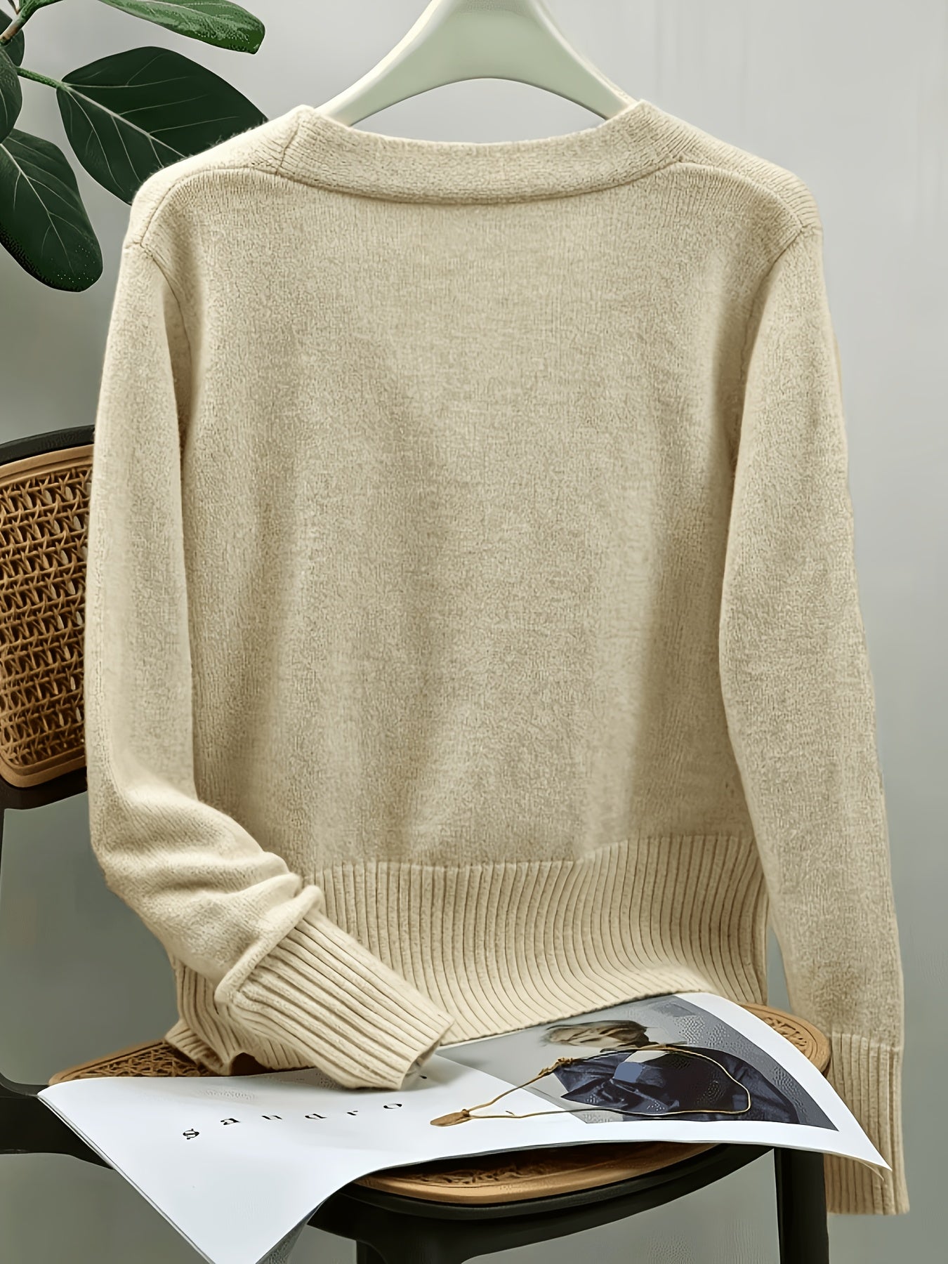 Mireille Costanzo | Heart-Button V-Neck Cardigan For Women