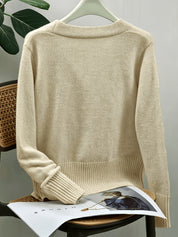 Mireille Costanzo | Heart-Button V-Neck Cardigan For Women