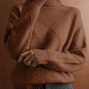 Josephine Alderidge | Diamond-Knit Turtleneck Sweater For Women