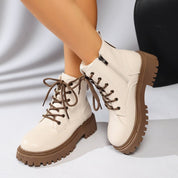 Lucienne Fairbrook | Fur Lined Platform Combat Boots For Women