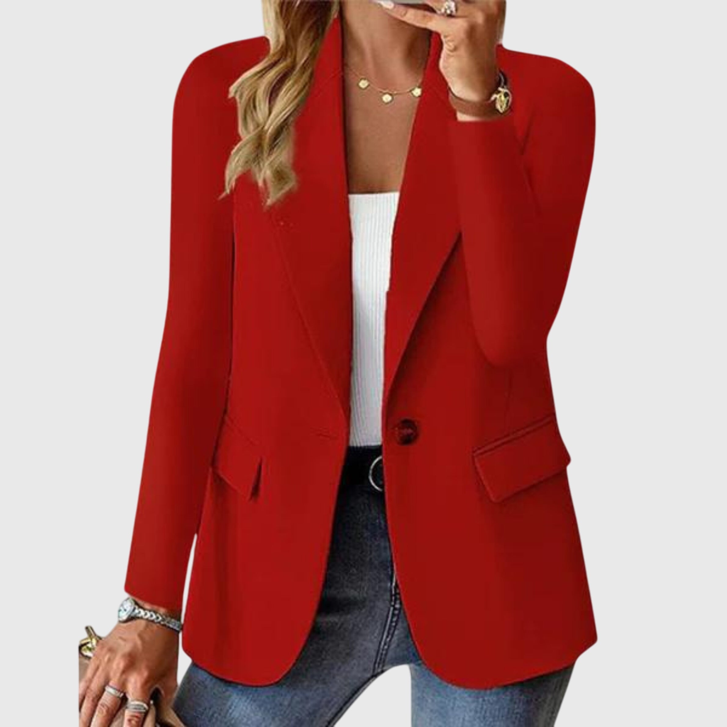 Arabella Winsford | Red Single-Button Blazer