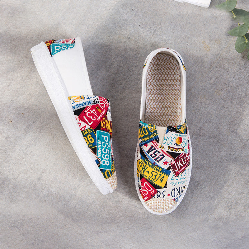 Genevieve Laurent | Aztec Print Canvas Espadrille Flats For Women