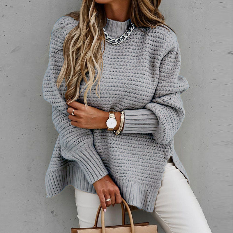 Marina Delcourt | Oversized Side-Slit Knit Sweater For Women