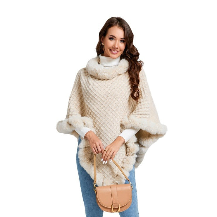 Ophelia Renwick | Fur Collar Cape Wrap For Women