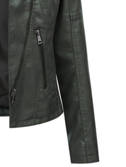 Nadia Cresson | Sleek Olive Leather Jacket For Women