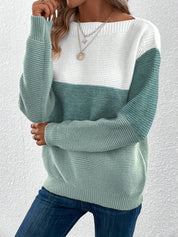 Marisol Beringer | Color-Blocked Sweater With Drop-Shoulder Sleeves