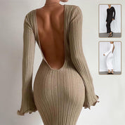 Anais Delvaux | Backless Ribbed Knit Maxi Dress For Women