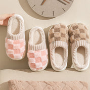 Colette Winbourne | Plaid Plush House Slippers For Women