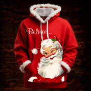 Francesca Hartwell | Flag Santa Print Christmas Hoodie For Women