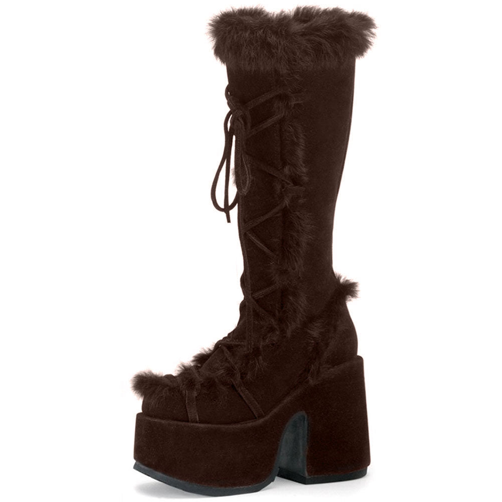 Odalys Sterling | Fur-Trim Platform Knee-High Boots For Women