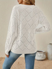Camryn Ashwood | Openwork V-Neck Sweater For Women