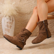 Helena Voss | Slouch Buckle Ankle Boots For Women