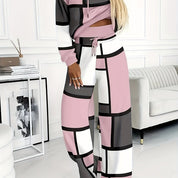 Bianca Delvaux | Color-Block Two-Piece Hoodie Set For Women