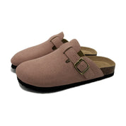 Antoine Duval | Suede Buckle Platform Clog Slippers For Unisex