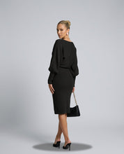 Seraphine Winthrop | Balloon Sleeve Knit Midi Dress For Women