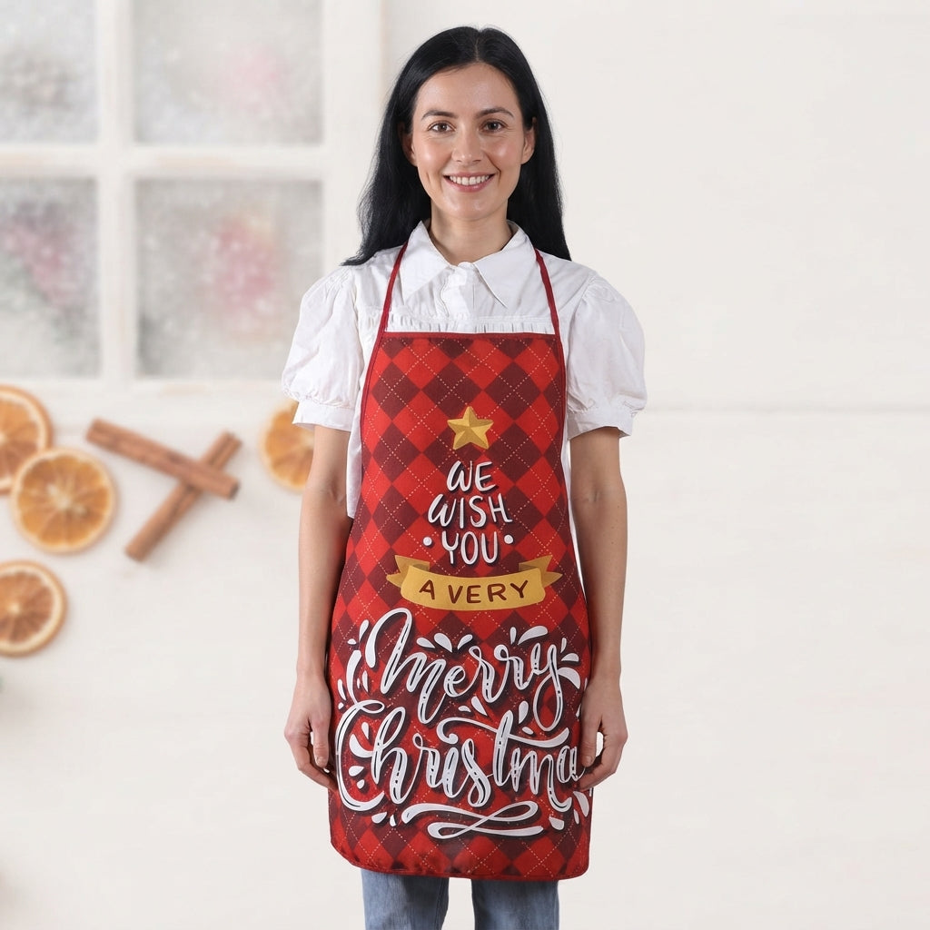 Adrienne Fontclaire | Christmas Snowman Print Kitchen Apron