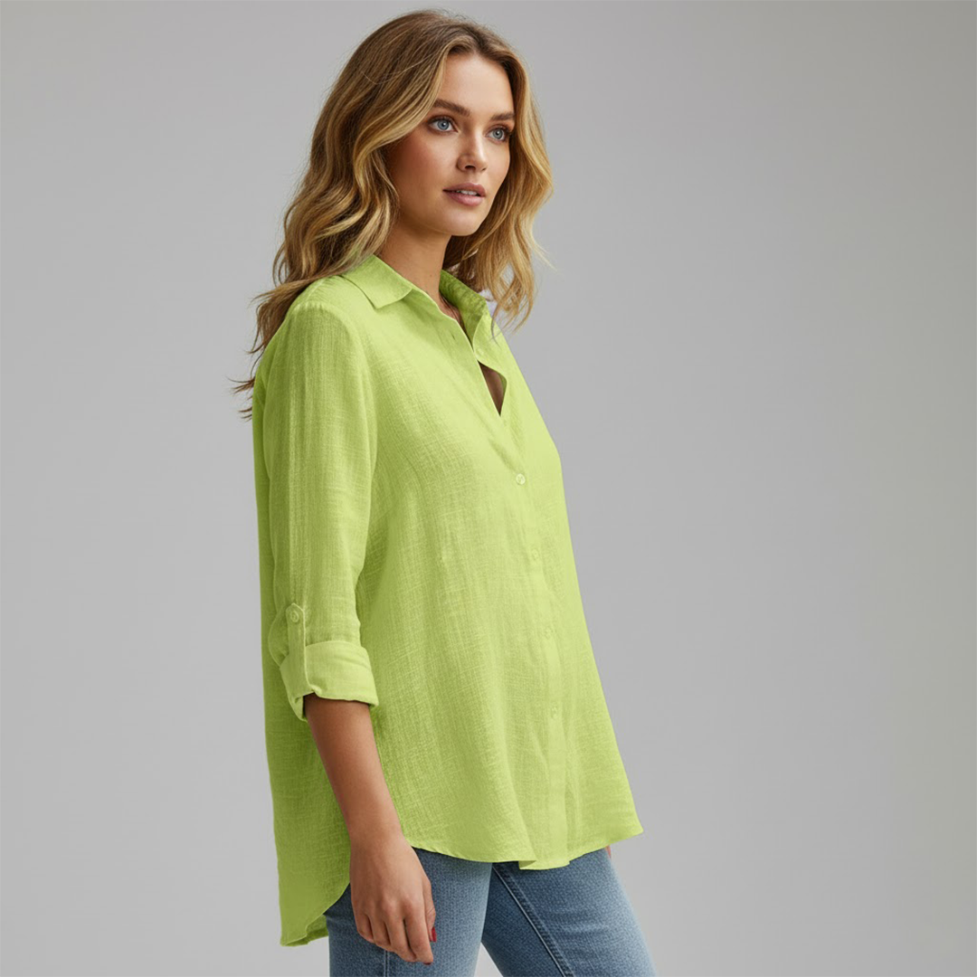 Elara Montcrest | Women's Button-Down Long Sleeve Blouse Shirt