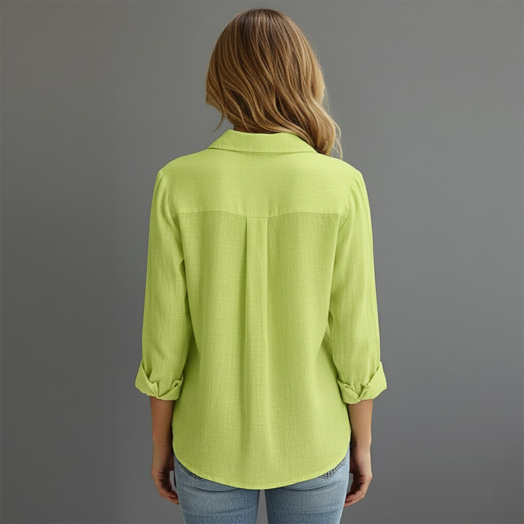 Elara Montcrest | Women's Button-Down Long Sleeve Blouse Shirt